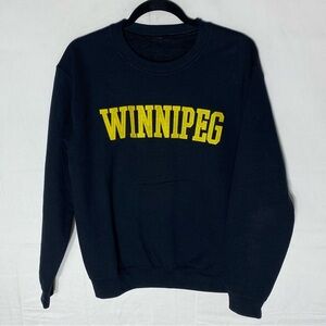 Black Crew Meck Sweatshirt W Yellow Winnipeg Logo S